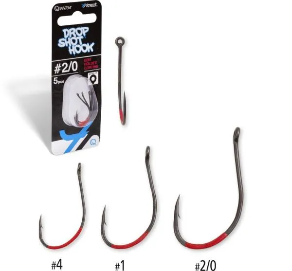 NextFish - Horgász webshop és horgászbolt - #2/0 Quantum 4street Drop Shot Hook dg black red 5darab