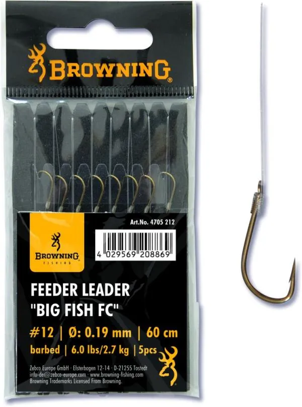 NextFish - Horgász webshop és horgászbolt - #12 Browning Feeder Leader Big Fish FC bronz 2,7kg,6,0lbs ?0,19mm 60cm 5darab