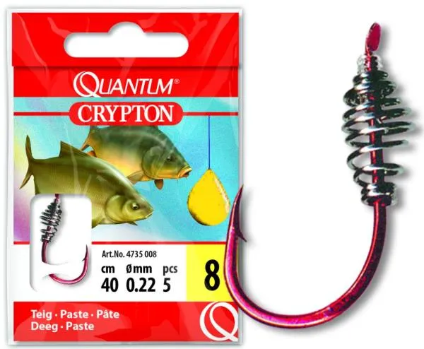 NextFish - Horgász webshop és horgászbolt - #6 Quantum Crypton Paste Előkötött horog piros 0,22mm 40cm 5darab