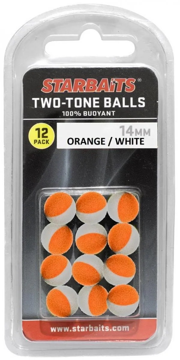 NextFish - Horgász webshop és horgászbolt - Starbaits Two Tones Balls 10mm narancs/fehér 12db lebegő golyó