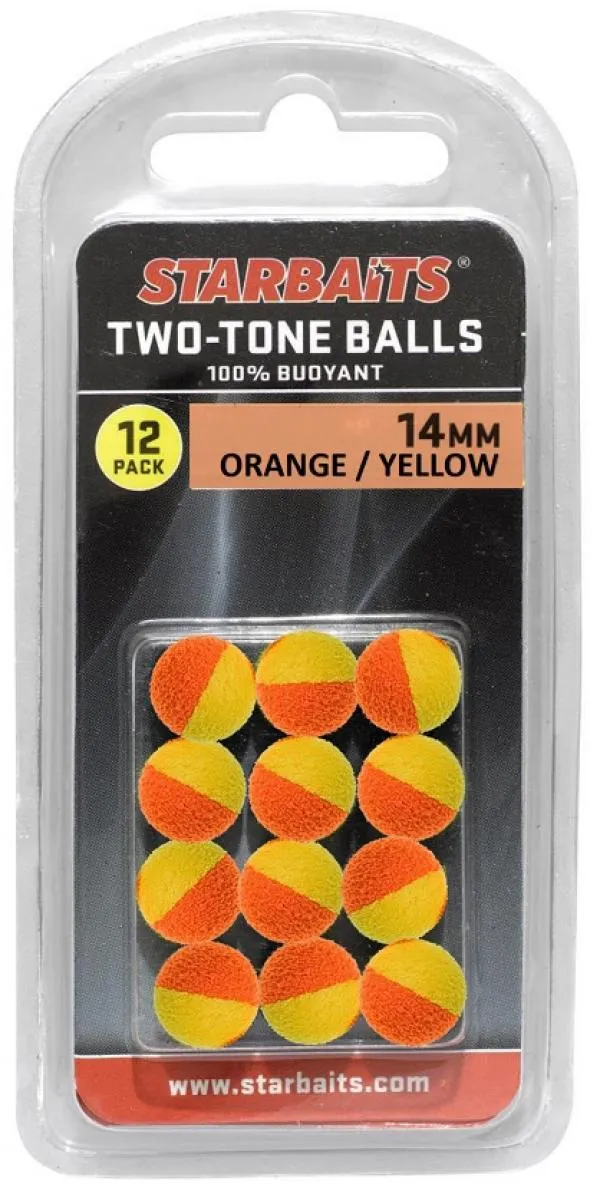 NextFish - Horgász webshop és horgászbolt - Starbaits Two Tones Balls 10mm narancs/sárga 12db lebegő golyó