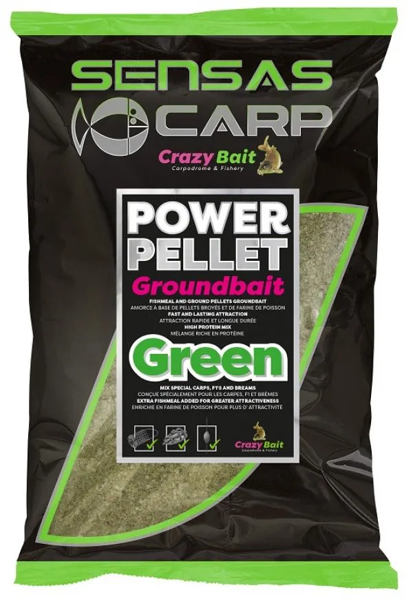 NextFish - Horgász webshop és horgászbolt - Sensas UK Big Bag Power Pellet Green 2kg etetőanyag 