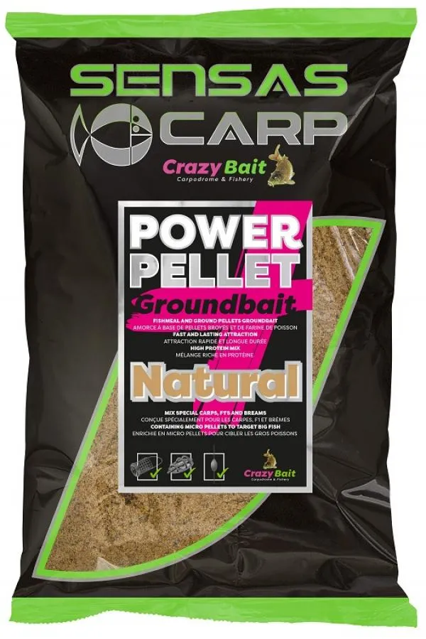 NextFish - Horgász webshop és horgászbolt - Sensas UK Big Bag Power Pellet Plus Natural 2kg etetőanyag 