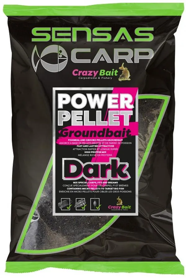 NextFish - Horgász webshop és horgászbolt - Sensas UK Big Bag Power Pellet Plus Dark 2kg etetőanyag 