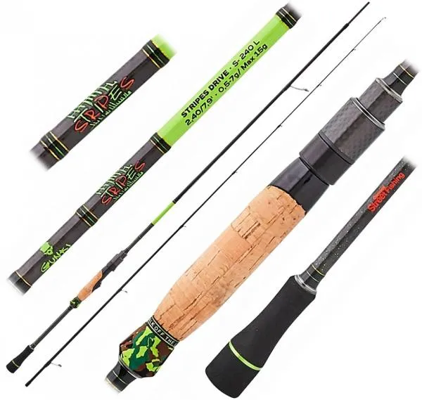 NextFish - Horgász webshop és horgászbolt - GUNKI Stripes Drive S 2,05m ML 1,5-10/15g pergető horgászbot