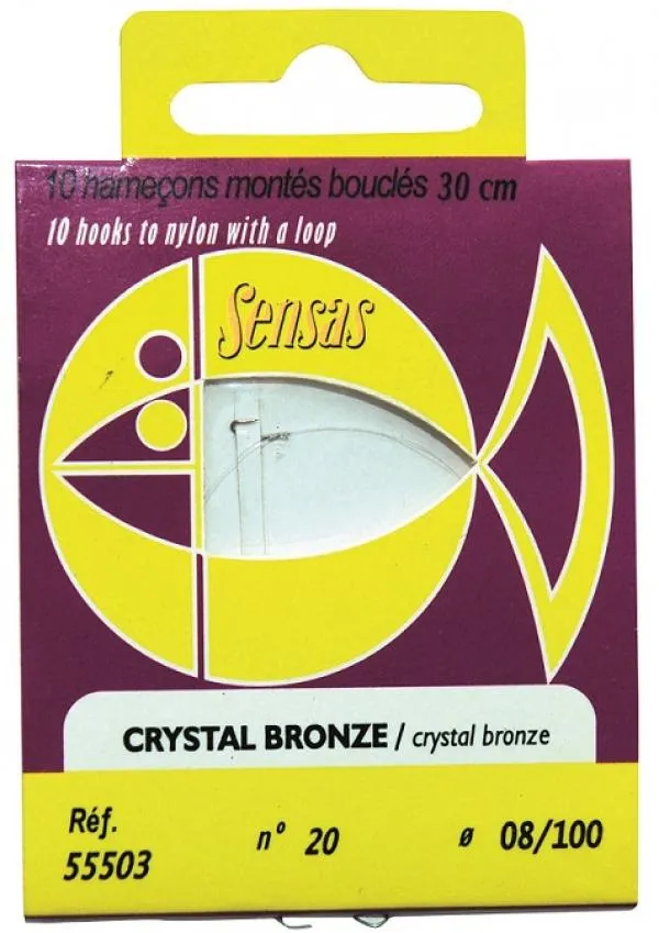 NextFish - Horgász webshop és horgászbolt - Előkötött horog Crystal Bronze 30cm 14/0,14 10db