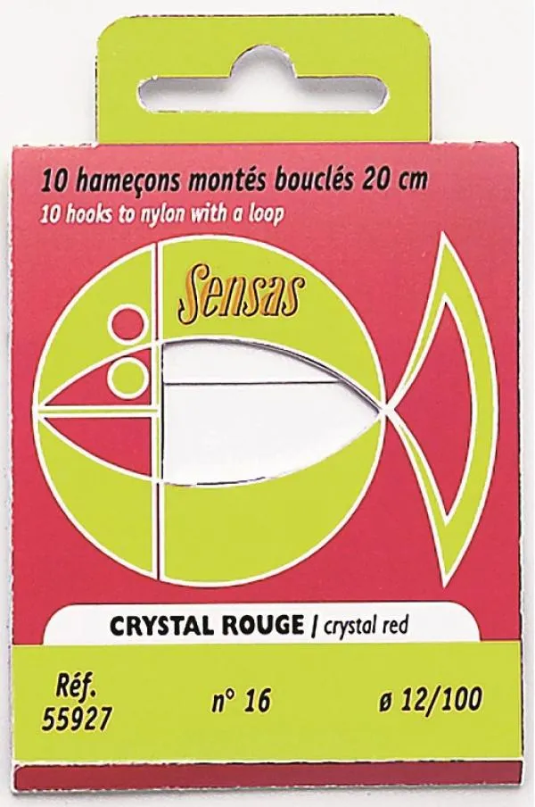 NextFish - Horgász webshop és horgászbolt - Előkötött horog Crystal Red 20cm 16/0,12 10db