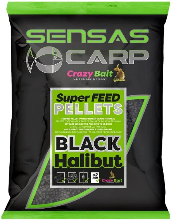 NextFish - Horgász webshop és horgászbolt - Sensas Super Feed Black Halibut 700g 4mm Etető Pellet