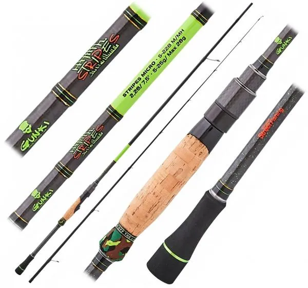 NextFish - Horgász webshop és horgászbolt - GUNKI Stripes Micro S 1,98m L 0,5-7g pergető horgászbot