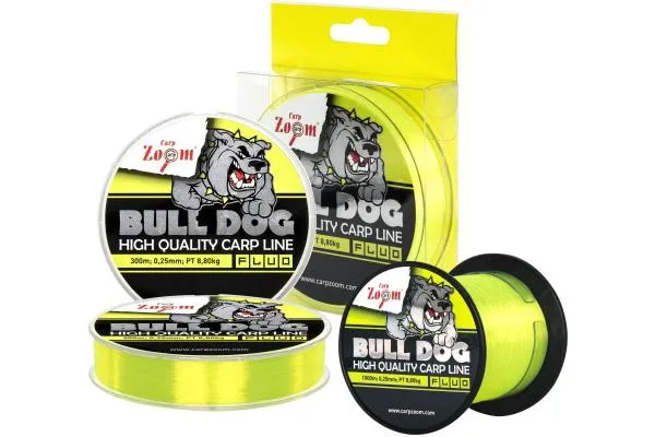 NextFish - Horgász webshop és horgászbolt - CZ Bull-Dog Fluo monofil pontyozó horgászzsinór, o 0,25 mm, 300 m, 8,8 kg, fluo zöld