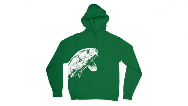 NextFish - Horgász webshop és horgászbolt - CZ Pontyos kapucnis pulóver, XL, zöld