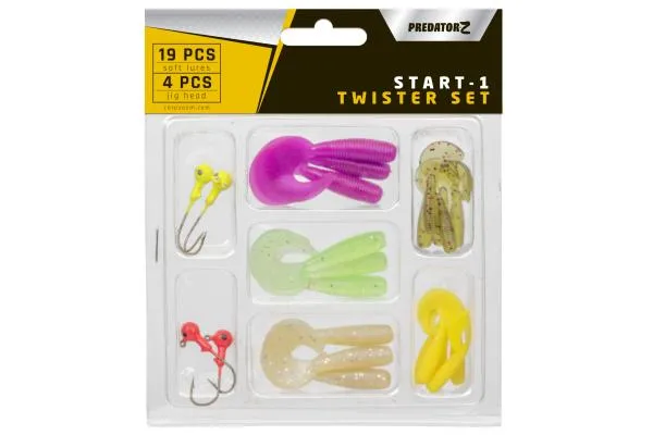 NextFish - Horgász webshop és horgászbolt - PZ Start-1 Twister szett, 0,5-1,7 g, népszerű színek, 19+4 db