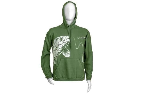 NextFish - Horgász webshop és horgászbolt - CZ Pontyos kapucnis pulóver, 4XL, zöld