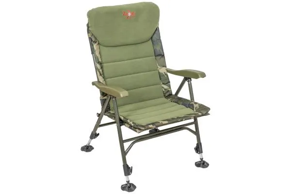 NextFish - Horgász webshop és horgászbolt - CZ Recliner Komfort horgászfotel, 56x46x42/98 cm, Camou/Fleece