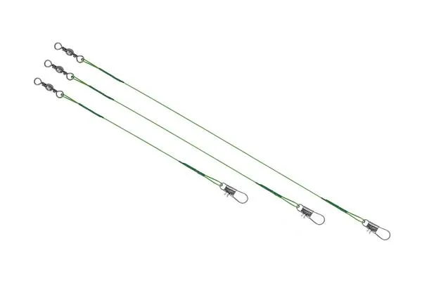 NextFish - Horgász webshop és horgászbolt - PZ Drótelőke szett (1x7), 14 kg, zöld, 50 db