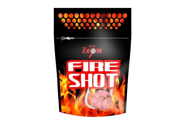 NextFish - Horgász webshop és horgászbolt - CarpZoom Fire Shot csalizó bojli, 16mm, édes vanília, 120g horog bojli