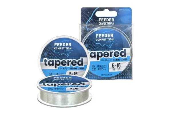 NextFish - Horgász webshop és horgászbolt - Feeder Competition Tapered vékonyodó előkezsinór, o 0,18-0,28 mm, 5x15 m, 5,1/8,7 kg, áttetsző