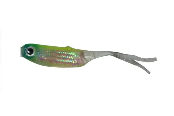 NextFish - Horgász webshop és horgászbolt - PZ Offspring Tail Killer gumihal halas aromával, 5 cm, zöld, 5 db