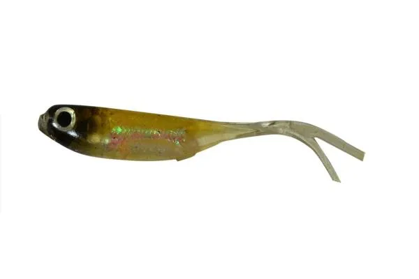 NextFish - Horgász webshop és horgászbolt - PZ Offspring Tail Killer gumihal halas aromával, 5 cm, olaj barna, 5 db