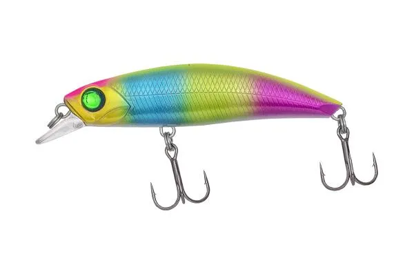 NextFish - Horgász webshop és horgászbolt - Predator-Z Curve Minnow wobbler, 6 cm, 7,1 g, kék, zöld, rózsaszín, süllyedő