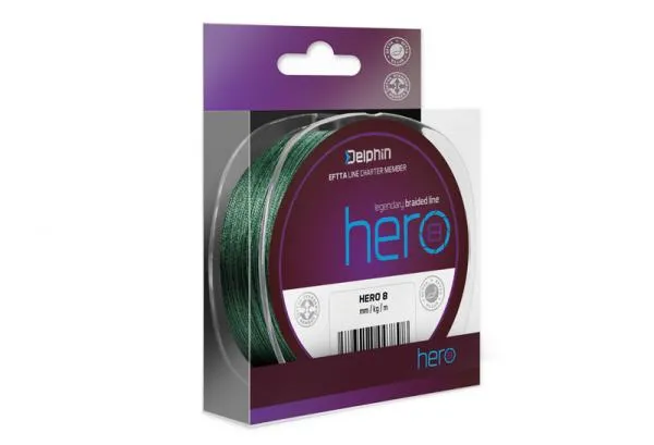 NextFish - Horgász webshop és horgászbolt - Delphin HERO 8 / zöld-0,14mm 9,50kg 300m fonott zsinór