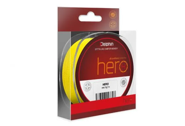 NextFish - Horgász webshop és horgászbolt - Delphin HERO 4 / fluo sárga-0,12mm 8,20kg 117m fonott zsinór