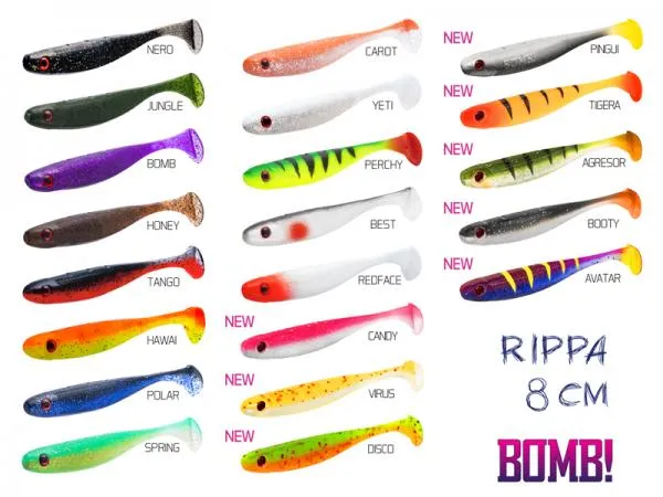 NextFish - Horgász webshop és horgászbolt - BOMB! Gumihal Rippa / 5db-8cm/CANDY