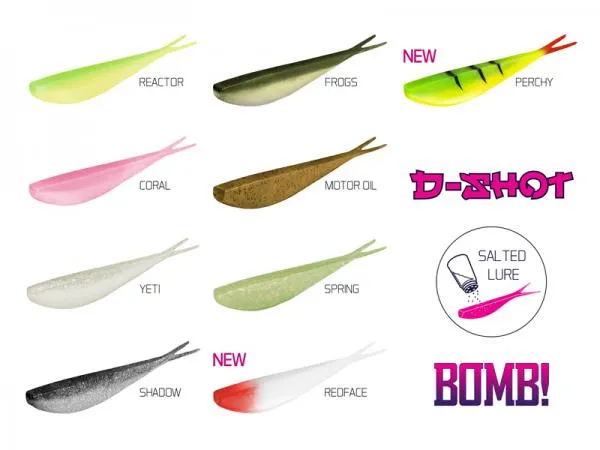 NextFish - Horgász webshop és horgászbolt - BOMB! Gumihal D-SHOT / 5db-6,5cm/REDFACE