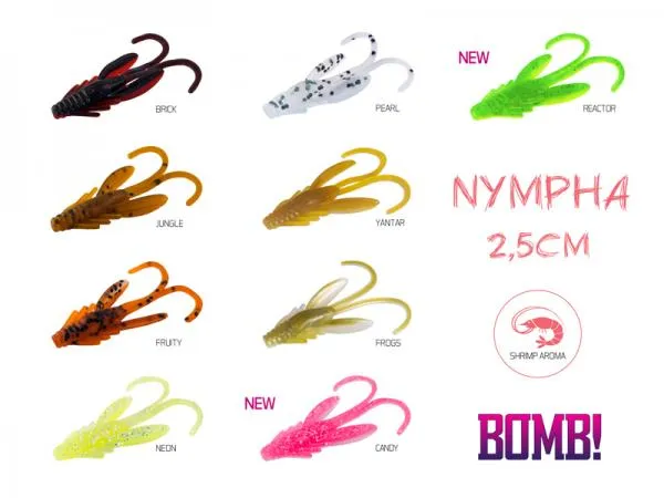 NextFish - Horgász webshop és horgászbolt - BOMB! Gumihal Nympha / 10db-2,5cm/CANDY