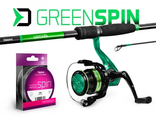 NextFish - Horgász webshop és horgászbolt - Delphin GreenSPIN 180cm 30g+2T+0,22mm pergető szett