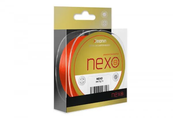 NextFish - Horgász webshop és horgászbolt - Delphin NEXO 8 / fluo narancsszínű-0,10mm 13,6lbs 130m fonott zsinór