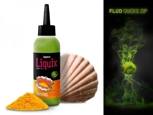 NextFish - Horgász webshop és horgászbolt - Fluo dip D SNAX LiquiX /100ml-Kagyló-Fűszer