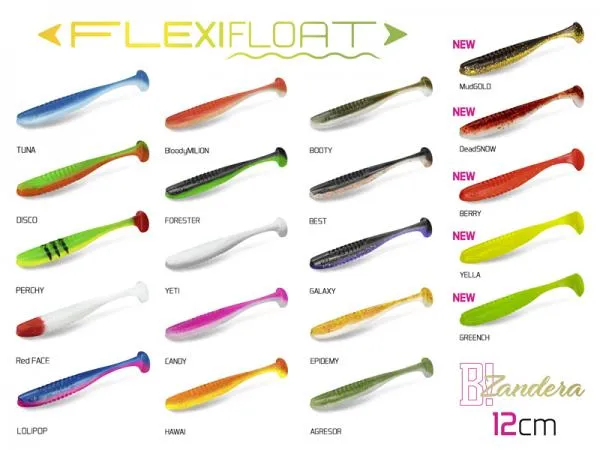 NextFish - Horgász webshop és horgászbolt - DuoPACK BOX Delphin ZANDERA FlexiFLOAT UVs / 6x 5db-12cm/LOLIPOP