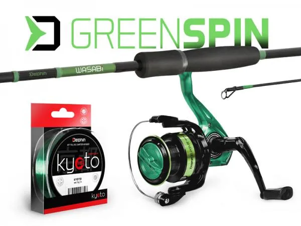 NextFish - Horgász webshop és horgászbolt - Delphin GreenSPIN Pergető szett-240cm/30g + 3T + 0,234mm