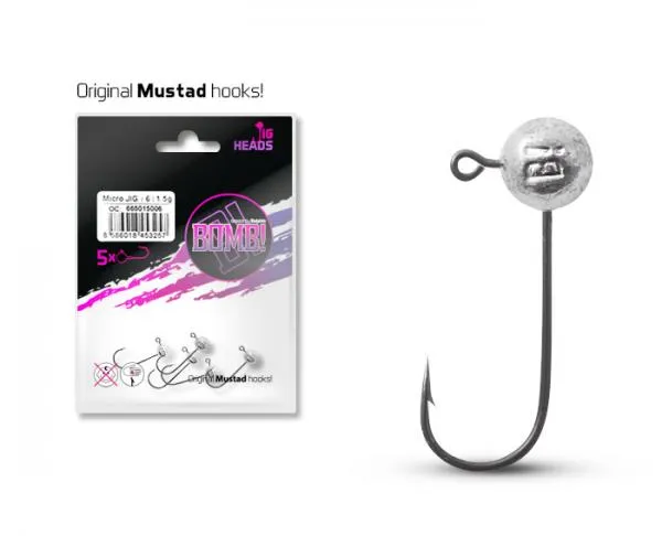 NextFish - Horgász webshop és horgászbolt - Micro jig fej Delphin BOMB! / 5db-5g-2/0