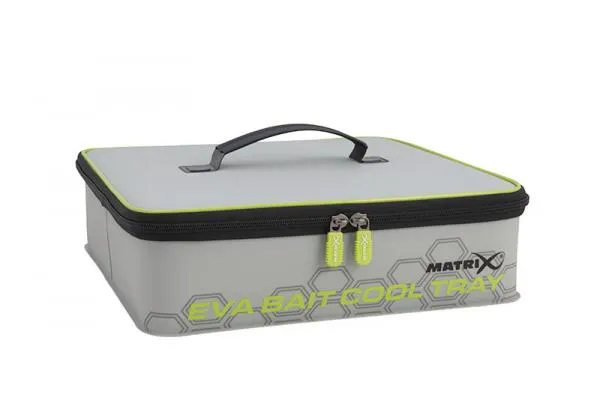 NextFish - Horgász webshop és horgászbolt - Matrix Bait Cooler Tray EVA világos szürke 4 rekeszes 36x33x10cm csalitároló táska