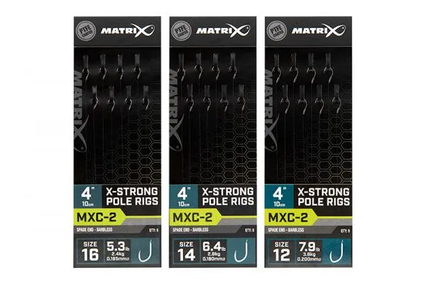 NextFish - Horgász webshop és horgászbolt - Matrix MXC-2 4” Pole Rigs MXC-2 Size 14 Barbless / 0.18mm / 4" (10cm) X-Strong Pole Rig - 8pcs