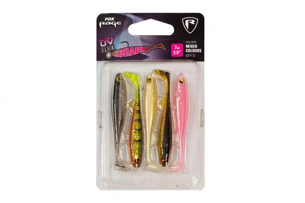 NextFish - Horgász webshop és horgászbolt - Fox Rage Ultra UV Mixed Colour Lure Packs Slick Shad 9cm / 3.5" x 5pcs gumihal