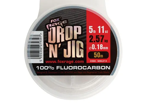 NextFish - Horgász webshop és horgászbolt - Fox Rage Drop 'N' Jig Fluorocarbon Drop 'N' Jig Fluorocarbon - 0.18mm 2.57kg / 5.67lb Fluorcarbon zsinór