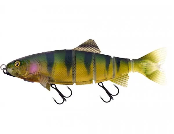 NextFish - Horgász webshop és horgászbolt - Fox Rage Replicant® Realistic Trout Jointed Shallow Shallow 23cm/9 158g UV Perch x 1pcs gumicsali