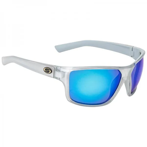 NextFish - Horgász webshop és horgászbolt - Fox Rage Strike King S11 Optics Clinch Crystal Concrete Sunglasses S11 Frame Multi Layer White Blue Mirror Lens napszemüveg