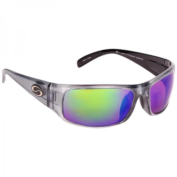 NextFish - Horgász webshop és horgászbolt - Fox Rage Strike King S11 Optics Okeechobee Clear Grey Metallic Sunglasses S11 Two Tone Frame Multi Layer Green Mirror Amber Base Lens napszemüveg