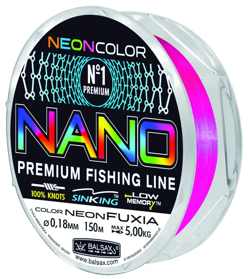 NextFish - Horgász webshop és horgászbolt - Balsax Nano Neon Fuxia 0,20mm/150m monofil zsinór 