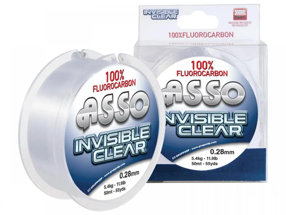 NextFish - Horgász webshop és horgászbolt - ASIC50 ASSO INVISIBLE CLEAR FLUOROCARBON ELŐKE ZSINÓR 50M 0,50mm