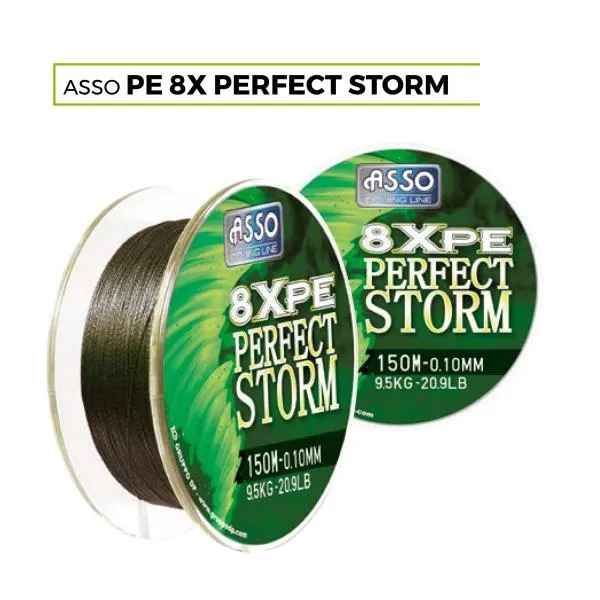 NextFish - Horgász webshop és horgászbolt - ASPP08 ASSO PE8X PERFECT STORM 150M 0,08MM 8,60KG fonott zsinór