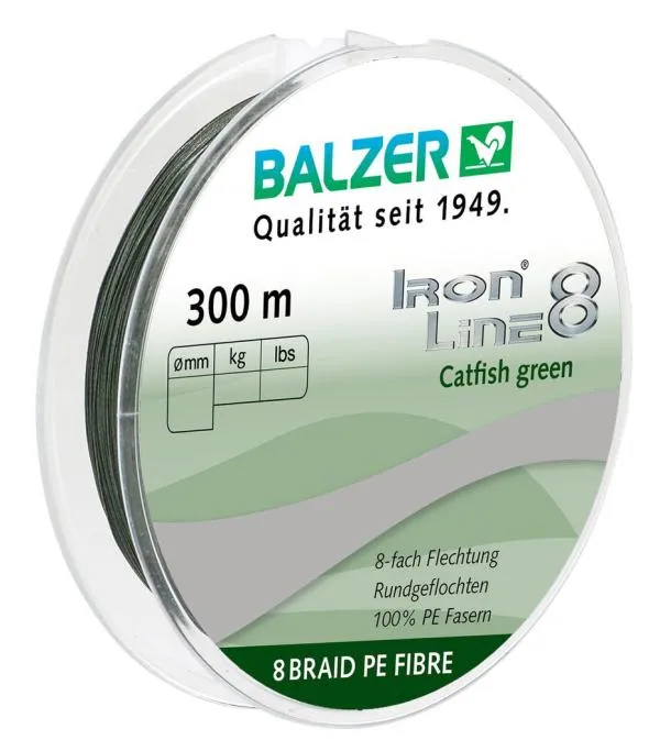 NextFish - Horgász webshop és horgászbolt - Balzer Iron Line 8 Catfish 300m 0,50mm zöld fonott zsinór