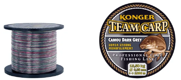 NextFish - Horgász webshop és horgászbolt - KONGER Team Carp Camou Dark Grey 0.20mm/1000m