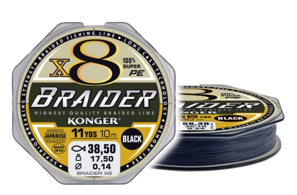 NextFish - Horgász webshop és horgászbolt - KONGER Braider X8 Black 0.06/10m