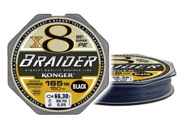 NextFish - Horgász webshop és horgászbolt - KONGER Braider X8 Black 0.06/150m