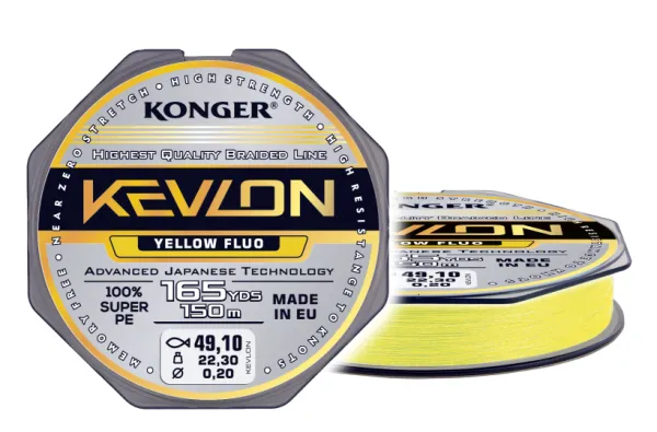 NextFish - Horgász webshop és horgászbolt - KONGER Kevlon Yellow Fluo X4 0.20/150m